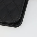CHANEL Matelasse Chain Shoulder Bag Lamb Skin Black Gold CC Auth 190883-12