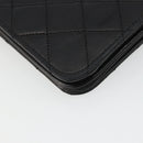 CHANEL Matelasse Chain Shoulder Bag Lamb Skin Black Gold CC Auth 190883-13