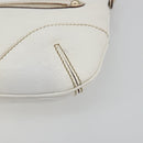 GUCCI Sherry Line Chain Bag Leather White Gold 153011 491404 Auth 190887A-10
