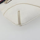GUCCI Sherry Line Chain Bag Leather White Gold 153011 491404 Auth 190887A-11
