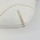 GUCCI Sherry Line Chain Bag Leather White Gold 153011 491404 Auth 190887A-12