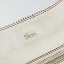 GUCCI Sherry Line Chain Bag Leather White Gold 153011 491404 Auth 190887A-14