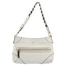 GUCCI Sherry Line Chain Bag Leather White Gold 153011 491404 Auth 190887A-2