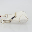 GUCCI Sherry Line Chain Bag Leather White Gold 153011 491404 Auth 190887A-5