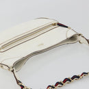 GUCCI Sherry Line Chain Bag Leather White Gold 153011 491404 Auth 190887A-6