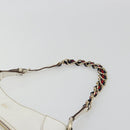 GUCCI Sherry Line Chain Bag Leather White Gold 153011 491404 Auth 190887A-8