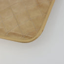 CHANEL Matelasse Chain Shoulder Bag Lamb Skin Beige Gold CC Auth 190888-9