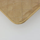 CHANEL Matelasse Chain Shoulder Bag Lamb Skin Beige Gold CC Auth 190888-14
