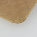 CHANEL Matelasse Chain Shoulder Bag Lamb Skin Beige Gold CC Auth 190888-16
