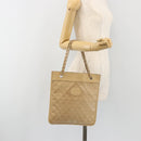 CHANEL Matelasse Chain Shoulder Bag Lamb Skin Beige Gold CC Auth 190888-20
