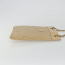 CHANEL Matelasse Chain Shoulder Bag Lamb Skin Beige Gold CC Auth 190888-3