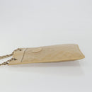 CHANEL Matelasse Chain Shoulder Bag Lamb Skin Beige Gold CC Auth 190888-4