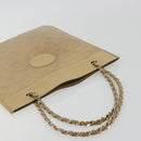 CHANEL Matelasse Chain Shoulder Bag Lamb Skin Beige Gold CC Auth 190888-6
