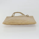 CHANEL Matelasse Chain Shoulder Bag Lamb Skin Beige Gold CC Auth 190888-5