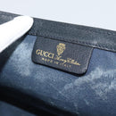 GUCCI GG Supreme Sherry Line Clutch Bag PVC Navy Gold Auth 190891-8