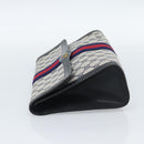 GUCCI GG Supreme Sherry Line Clutch Bag PVC Navy Gold Auth 190891-3