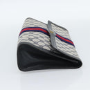 GUCCI GG Supreme Sherry Line Clutch Bag PVC Navy Gold Auth 190891-4