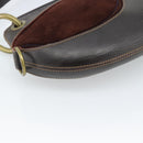 LOEWE Shoulder Bag Suede Leather Brown Gold Auth 190892-17