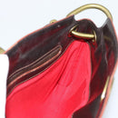 LOEWE Shoulder Bag Suede Leather Brown Gold Auth 190892-19