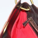LOEWE Shoulder Bag Suede Leather Brown Gold Auth 190892-20