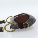 LOEWE Shoulder Bag Suede Leather Brown Gold Auth 190892-3