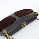 LOEWE Shoulder Bag Suede Leather Brown Gold Auth 190892-6