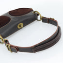 LOEWE Shoulder Bag Suede Leather Brown Gold Auth 190892-7