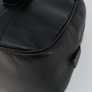 PRADA Bowling ag Hand Bag Leather Black Silver Auth 190893A-9