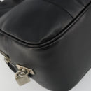 PRADA Bowling ag Hand Bag Leather Black Silver Auth 190893A-14