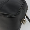 PRADA Bowling ag Hand Bag Leather Black Silver Auth 190893A-15