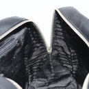PRADA Bowling ag Hand Bag Leather Black Silver Auth 190893A-20