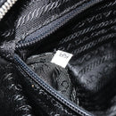 PRADA Bowling ag Hand Bag Leather Black Silver Auth 190893A-12