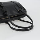 PRADA Bowling ag Hand Bag Leather Black Silver Auth 190893A-7