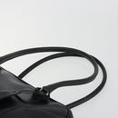 PRADA Bowling ag Hand Bag Leather Black Silver Auth 190893A-8