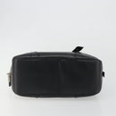 PRADA Bowling ag Hand Bag Leather Black Silver Auth 190893A-5
