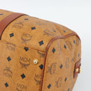 MCM Vicetos Logogram Mini Boston Bag PVC Leather 2way Brown Gold Auth 190895-9