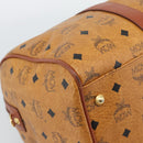 MCM Vicetos Logogram Mini Boston Bag PVC Leather 2way Brown Gold Auth 190895-16