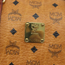 MCM Vicetos Logogram Mini Boston Bag PVC Leather 2way Brown Gold Auth 190895-12