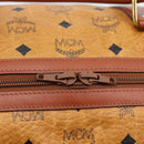 MCM Vicetos Logogram Mini Boston Bag PVC Leather 2way Brown Gold Auth 190895-10