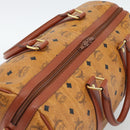 MCM Vicetos Logogram Mini Boston Bag PVC Leather 2way Brown Gold Auth 190895-6