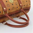 MCM Vicetos Logogram Mini Boston Bag PVC Leather 2way Brown Gold Auth 190895-7
