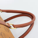 MCM Vicetos Logogram Mini Boston Bag PVC Leather 2way Brown Gold Auth 190895-8