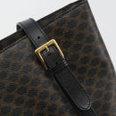 CELINE Macadam Canvas Shoulder Bag PVC Leather Black Gold Auth 190902A-17
