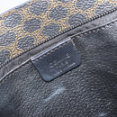 CELINE Macadam Canvas Shoulder Bag PVC Leather Black Gold Auth 190902A-19