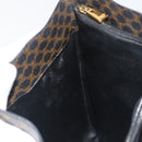 CELINE Macadam Canvas Shoulder Bag PVC Leather Black Gold Auth 190902A-21