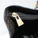 CELINE Macadam Canvas Shoulder Bag PVC Leather Black Gold Auth 190902A-22