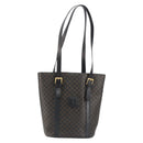 CELINE Macadam Canvas Shoulder Bag PVC Leather Black Gold Auth 190902A-13