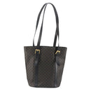 CELINE Macadam Canvas Shoulder Bag PVC Leather Black Gold Auth 190902A-2