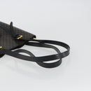 CELINE Macadam Canvas Shoulder Bag PVC Leather Black Gold Auth 190902A-7