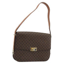CELINE Macadam Canvas Shoulder Bag PVC Leather Brown Gold Auth 190905A-1